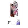 MARSİLYAN™- iPhone 16 Pro Max Kılıf Siluet Doku - Siyah Bilvis 5in1 5D Magic Hayalet Cam Ekran Koruyucu + PVD Metal Kamera Lens - GS