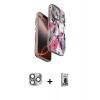 MARSİLYAN™- iPhone 16 Pro Max Kılıf Siluet Doku - Siyah Bilvis Hayalet Cam Ekran Koruyucu + Pers Alüminyum Kamera Lens - GI