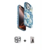 MARSİLYAN™- iPhone 16 Pro Max Kılıf Siluet Doku - Siyah Bilvis Hayalet Cam Ekran Koruyucu + Pers Alüminyum Kamera Lens - GI