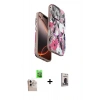 MARSİLYAN™- iPhone 16 Pro Max Kılıf Siluet Doku - Siyah Bilvis Hayalet Cam Ekran Koruyucu + Raze Metal Kamera Lens - NLGY