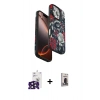 MARSİLYAN™- iPhone 16 Pro Max Kılıf Siluet Doku - Siyah Bilvis Hayalet Cam Ekran Koruyucu + Bilvis Titan Kamera Lens - SH