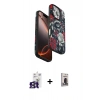 MARSİLYAN™- iPhone 16 Pro Max Kılıf Siluet Doku - Siyah Bilvis Hayalet Cam Ekran Koruyucu + Bilvis Titan Kamera Lens - TMGI
