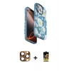 MARSİLYAN™- iPhone 16 Pro Max Kılıf Siluet Doku - Siyah Buffer Cam Ekran Koruyucu + Pers Alüminyum Kamera Lens - CLTM