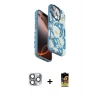 MARSİLYAN™- iPhone 16 Pro Max Kılıf Siluet Doku - Siyah Buffer Cam Ekran Koruyucu + Pers Alüminyum Kamera Lens - GI
