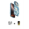 MARSİLYAN™- iPhone 16 Pro Max Kılıf Siluet Doku - Siyah Buffer Cam Ekran Koruyucu + Pers Alüminyum Kamera Lens - GS