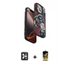 MARSİLYAN™- iPhone 16 Pro Max Kılıf Siluet Doku - Siyah Buffer Cam Ekran Koruyucu + PVD Metal Kamera Lens - SH
