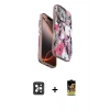 MARSİLYAN™- iPhone 16 Pro Max Kılıf Siluet Doku - Siyah Buffer Cam Ekran Koruyucu + PVD Metal Kamera Lens - SH