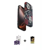 MARSİLYAN™- iPhone 16 Pro Max Kılıf Siluet Doku - Siyah Buffer Cam Ekran Koruyucu + Bilvis Titan Kamera Lens - SH