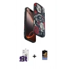 MARSİLYAN™- iPhone 16 Pro Max Kılıf Siluet Doku - Siyah Buffer Hayalet Cam Ekran Koruyucu + Bilvis Titan Kamera Lens - SH