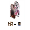 MARSİLYAN™- iPhone 16 Pro Max Kılıf Siluet Doku - Siyah Buffer Hayalet Cam Ekran Koruyucu + Pers Alüminyum Kamera Lens - CLTM