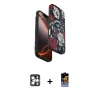 MARSİLYAN™- iPhone 16 Pro Max Kılıf Siluet Doku - Siyah Buffer Hayalet Cam Ekran Koruyucu + PVD Metal Kamera Lens - GS