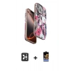 MARSİLYAN™- iPhone 16 Pro Max Kılıf Siluet Doku - Siyah Buffer Hayalet Cam Ekran Koruyucu + PVD Metal Kamera Lens - SH