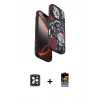 MARSİLYAN™- iPhone 16 Pro Max Kılıf Siluet Doku - Siyah Buffer Hayalet Cam Ekran Koruyucu + PVD Metal Kamera Lens - SH