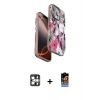 MARSİLYAN™- iPhone 16 Pro Max Kılıf Siluet Doku - Siyah Buffer Hayalet Cam Ekran Koruyucu + PVD Metal Kamera Lens - GS