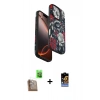 MARSİLYAN™- iPhone 16 Pro Max Kılıf Siluet Doku - Siyah Buffer Hayalet Cam Ekran Koruyucu + Raze Metal Kamera Lens - CLTM