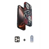MARSİLYAN™- iPhone 16 Pro Max Kılıf Siluet Doku - Siyah Joko Magic 5D Cam + PVD Metal Kamera Lens - GD