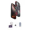 MARSİLYAN™- iPhone 16 Pro Max Kılıf Siluet Doku - Siyah Joko Magic 5D Cam + Gümüş Bilvis Titan Kamera Lens
