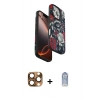 MARSİLYAN™- iPhone 16 Pro Max Kılıf Siluet Doku - Siyah Joko Magic 5D Cam + Pers Alüminyum Kamera Lens - CLTM