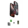 MARSİLYAN™- iPhone 16 Pro Max Kılıf Siluet Doku - Siyah Joko Magic 5D Hayalet Cam + Raze Metal Kamera Lens - SH