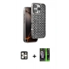 MARSİLYAN™- iPhone 16 Pro Max Kılıf Siluet Form Serisi - Şeffaf 360 Full Body Arka Koruyucu + PVD Metal Kamera Lens - GD