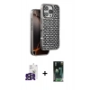 MARSİLYAN™- iPhone 16 Pro Max Kılıf Siluet Form Serisi - Siyah 360 Mat Full Body Arka Koruyucu + Bilvis Titan Kamera Lens - SH