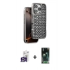 MARSİLYAN™- iPhone 16 Pro Max Kılıf Siluet Form Serisi - Siyah 360 Mat Full Body Arka Koruyucu + Bilvis Titan Kamera Lens - TMGI
