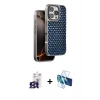 MARSİLYAN™- iPhone 16 Pro Max Kılıf Siluet Form Serisi - Siyah 3D Antistatik Cam Ekran Koruyucu + Bilvis Titan Kamera Lens - TMGI