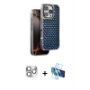 MARSİLYAN™- iPhone 16 Pro Max Kılıf Siluet Form Serisi - Siyah 3D Antistatik Cam Ekran Koruyucu + Pers Alüminyum Kamera Lens - GS