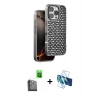 MARSİLYAN™- iPhone 16 Pro Max Kılıf Siluet Form Serisi - Siyah 3D Antistatik Cam Ekran Koruyucu + Raze Metal Kamera Lens - SH