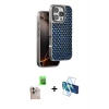 MARSİLYAN™- iPhone 16 Pro Max Kılıf Siluet Form Serisi - Siyah 3D Antistatik Cam Ekran Koruyucu + Raze Metal Kamera Lens - NLGY