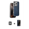 MARSİLYAN™- iPhone 16 Pro Max Kılıf Siluet Form Serisi - Siyah 3D Antistatik Hayalet Cam Ekran Koruyucu + PVD Metal Kamera Lens - SH