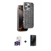 MARSİLYAN™- iPhone 16 Pro Max Kılıf Siluet Form Serisi - Siyah 3D Antistatik Hayalet Cam Ekran Koruyucu + Bilvis Titan Kamera Lens - SH