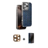 MARSİLYAN™- iPhone 16 Pro Max Kılıf Siluet Form Serisi - Siyah 3D Antistatik Hayalet Cam Ekran Koruyucu + Pers Alüminyum Kamera Lens - CLTM