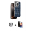 MARSİLYAN™- iPhone 16 Pro Max Kılıf Siluet Form Serisi - Siyah 3D Antistatik Mat Seramik Nano Ekran Koruyucu + Pers Alüminyum Kamera Lens - GI