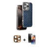 MARSİLYAN™- iPhone 16 Pro Max Kılıf Siluet Form Serisi - Siyah 3D Antistatik Mat Seramik Nano Ekran Koruyucu + Pers Alüminyum Kamera Lens - CLTM
