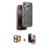 MARSİLYAN™- iPhone 16 Pro Max Kılıf Siluet Form Serisi - Siyah 3D Antistatik Mat Seramik Nano Ekran Koruyucu + Pers Alüminyum Kamera Lens - CLTM