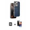 MARSİLYAN™- iPhone 16 Pro Max Kılıf Siluet Form Serisi - Siyah 3D Antistatik Mat Seramik Nano Ekran Koruyucu + PVD Metal Kamera Lens - SH