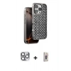 MARSİLYAN™- iPhone 16 Pro Max Kılıf Siluet Form Serisi - Siyah Bilvis 3D Cam Ekran Koruyucu + Pers Alüminyum Kamera Lens - GI