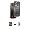 MARSİLYAN™- iPhone 16 Pro Max Kılıf Siluet Form Serisi - Siyah Bilvis 3D Cam Ekran Koruyucu + PVD Metal Kamera Lens - GD