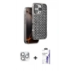 MARSİLYAN™- iPhone 16 Pro Max Kılıf Siluet Form Serisi - Siyah Bilvis 3X AR HD Cam Ekran Koruyucu + Pers Alüminyum Kamera Lens - GS