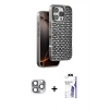 MARSİLYAN™- iPhone 16 Pro Max Kılıf Siluet Form Serisi - Siyah Bilvis 3X AR HD Cam Ekran Koruyucu + Pers Alüminyum Kamera Lens - GI