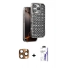 MARSİLYAN™- iPhone 16 Pro Max Kılıf Siluet Form Serisi - Siyah Bilvis 3X AR HD Cam Ekran Koruyucu + Pers Alüminyum Kamera Lens - CLTM