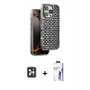 MARSİLYAN™- iPhone 16 Pro Max Kılıf Siluet Form Serisi - Siyah Bilvis 3X AR HD Cam Ekran Koruyucu + PVD Metal Kamera Lens - SH