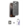 MARSİLYAN™- iPhone 16 Pro Max Kılıf Siluet Form Serisi - Siyah Bilvis 3X AR HD Cam Ekran Koruyucu + PVD Metal Kamera Lens - GD