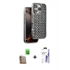 MARSİLYAN™- iPhone 16 Pro Max Kılıf Siluet Form Serisi - Siyah Bilvis 3X AR HD Cam Ekran Koruyucu + Raze Metal Kamera Lens - CLTM