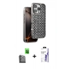 MARSİLYAN™- iPhone 16 Pro Max Kılıf Siluet Form Serisi - Siyah Bilvis 3X AR HD Cam Ekran Koruyucu + Raze Metal Kamera Lens - SH