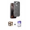 MARSİLYAN™- iPhone 16 Pro Max Kılıf Siluet Form Serisi - Siyah Bilvis 5in1 3D Magic Cam Ekran Koruyucu + Çöl Titanyum Pers Alüminyum Kamera Lens