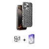 MARSİLYAN™- iPhone 16 Pro Max Kılıf Siluet Form Serisi - Siyah Bilvis 5in1 3D Magic Cam Ekran Koruyucu + Gümüş Pers Alüminyum Kamera Lens