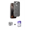MARSİLYAN™- iPhone 16 Pro Max Kılıf Siluet Form Serisi - Siyah Bilvis 5in1 3D Magic Cam Ekran Koruyucu + Pers Alüminyum Kamera Lens - GI