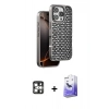 MARSİLYAN™- iPhone 16 Pro Max Kılıf Siluet Form Serisi - Siyah Bilvis 5in1 5D Magic Hayalet Cam Ekran Koruyucu + PVD Metal Kamera Lens - GS